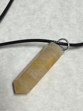 Yellow Aventurine Point Pendant Necklace